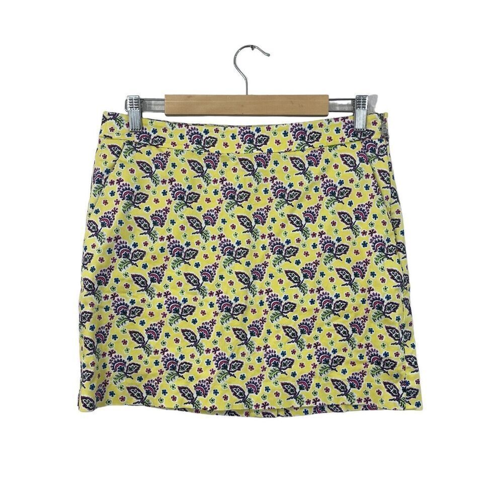 Ralph Lauren Polo Golf 6 Skort Skirt Yellow Floral Stretch Sport Womens
